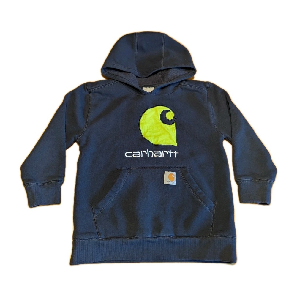 Carhartt Kids Boys Girls‎ Hoodie Pullover Sweatshirt Navy Blue Size Small 8-10